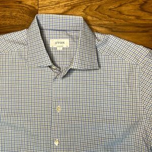 ETON Contemporary Fit Fine Twill Cotton Men’s Dress Shirt L 42 16-1/2